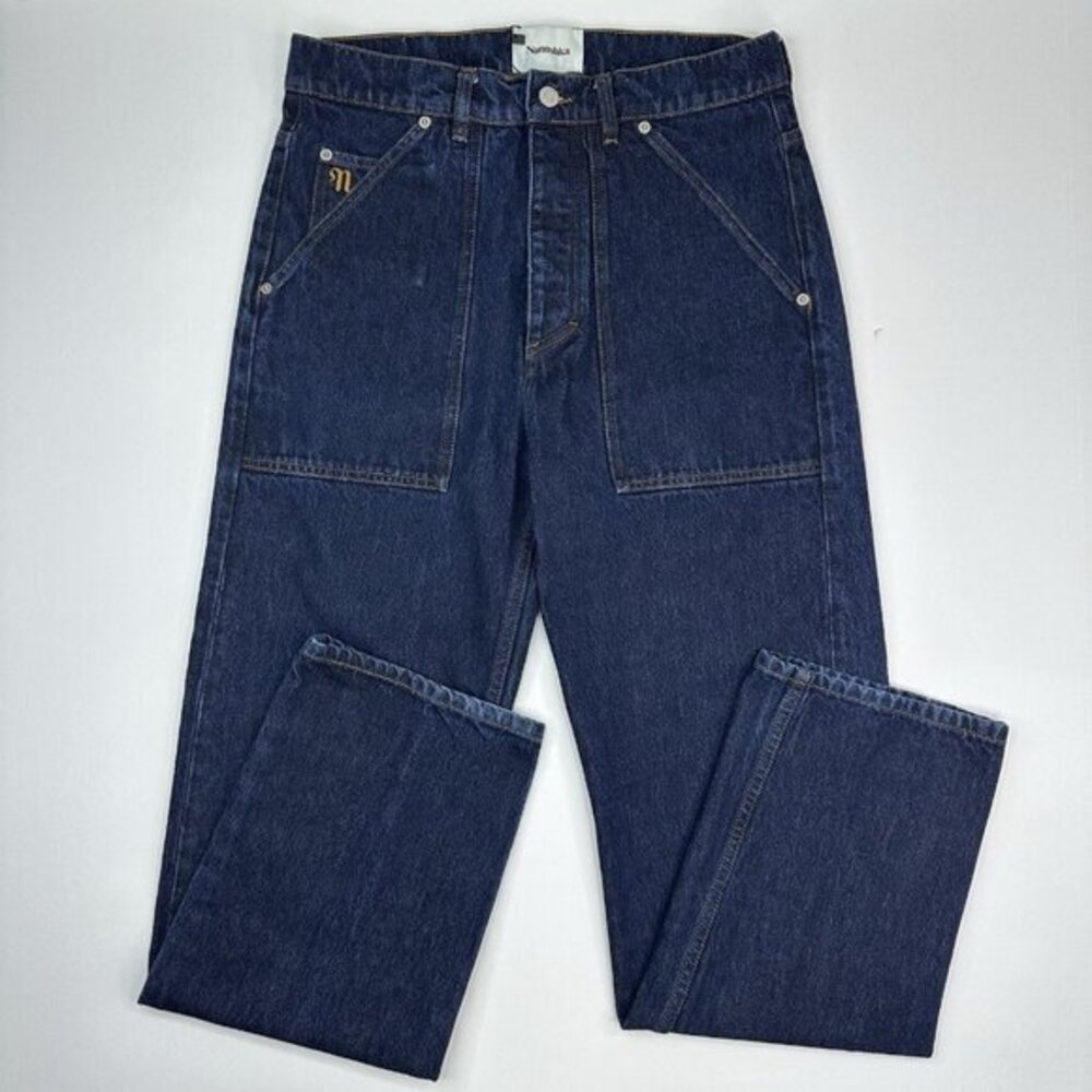Nanushka Indigo Organic Cotton‎ Utilitarian Straight Leg Utility Jeans Size 31